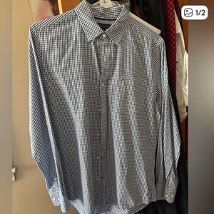 Tommy Hilfiger Blue and White Gingham Men's Shirt
